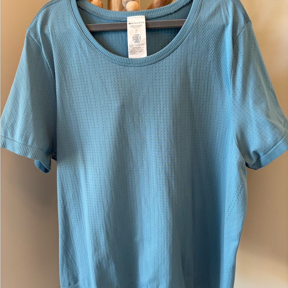Athleta Blue Short Sleeve Top
